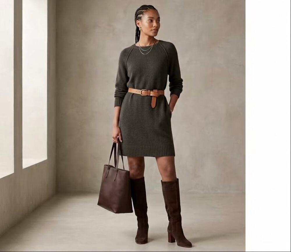 H&M knit sweater dress dark gray women’s size medium